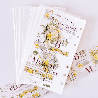 6cm*100cm Sunshine Florals Die Cutting PET Tape featuring floral, and sun designs for journaling, scrapbooking and collage
