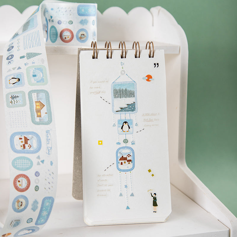 Flower Island Melodies Series Die Cutting Washi Tape featuring flower, and island designs for journaling, scrapbooking and collage