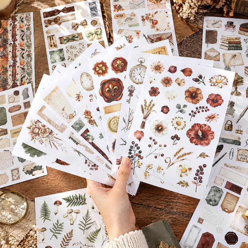 Autumn Memories Sticker Book featuring autumn, and book designs for journaling, scrapbooking and collage