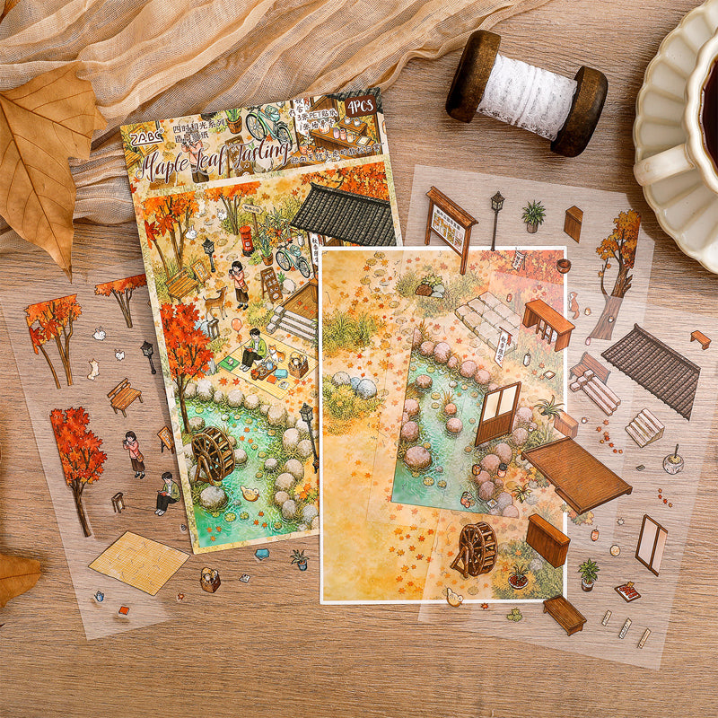 Four Seasons Light Series 3D Sticker featuring sea, and light designs for journaling, scrapbooking and collage