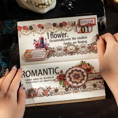 Woven Gothic Lace Series PET Tape featuring lace designs for journaling, scrapbooking and collage
