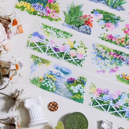 Whole Roll 5cm*5m Roadside Flower PET Tape featuring flower designs for journaling, scrapbooking and collage