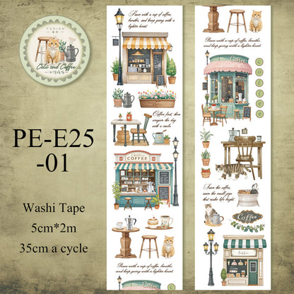 Coffee and Cat Series Washi Tape