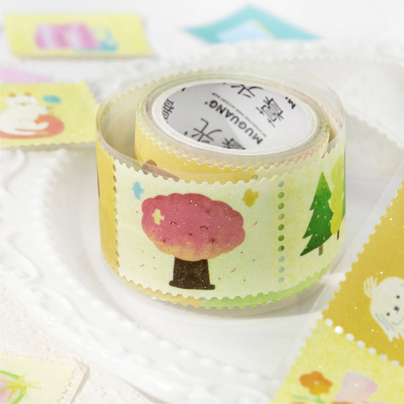 Tea Room Tour Series Die Cutting Flash Synthetic Paper Tape featuring tea designs for journaling, scrapbooking and collage