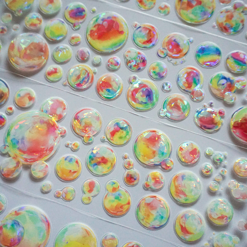 6cm*100cm Colorful Bubbles Die Cutting Shell Light PET Tape