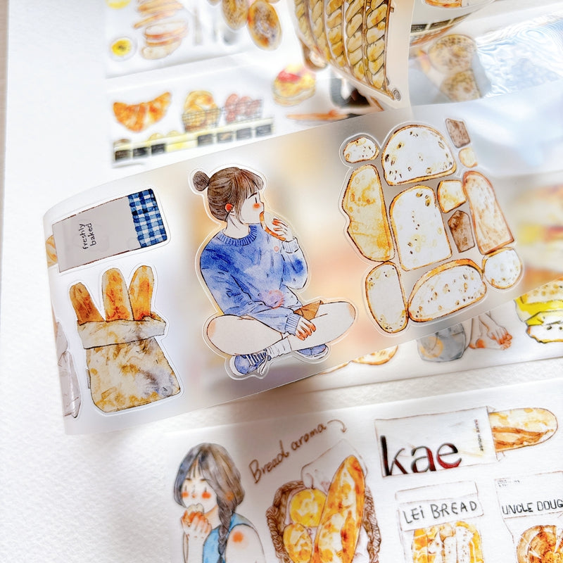 6cm*166cm Bread Girl Die Cutting Washi/PET/Fog PET Tape