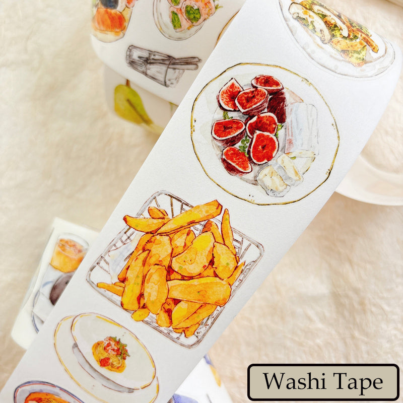 5cm*333cm Healing Cuisine Die Cutting Washi/PET/Fog PET Tape