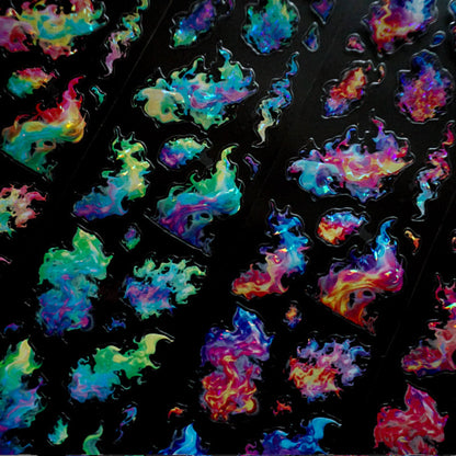 Whole Roll 6cm*5m Shimmering Flames Die Cutting Shell Light PET Tape