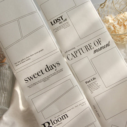 Whole Roll 12.5cm*5m Separate frame Die Cutting Washi Tape for journaling, scrapbooking and collage