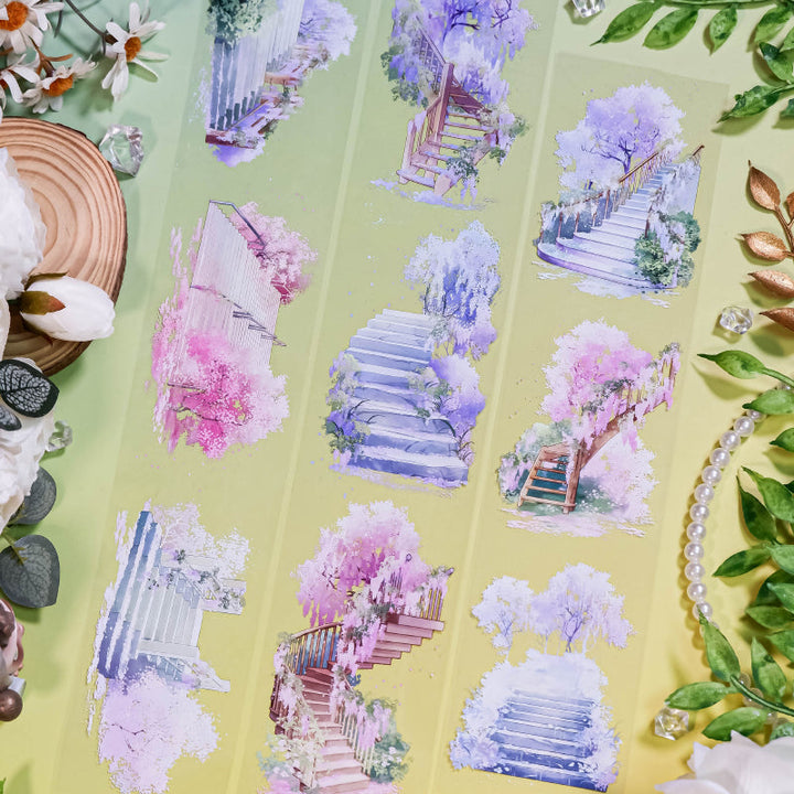 6.5cm*100cm Four Seasons Flower Stairs PET Tape