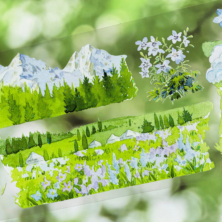 7cm*100cm Cloudside Ranch Shell Light PET Tape featuring cloud, and light designs for journaling, scrapbooking and collage