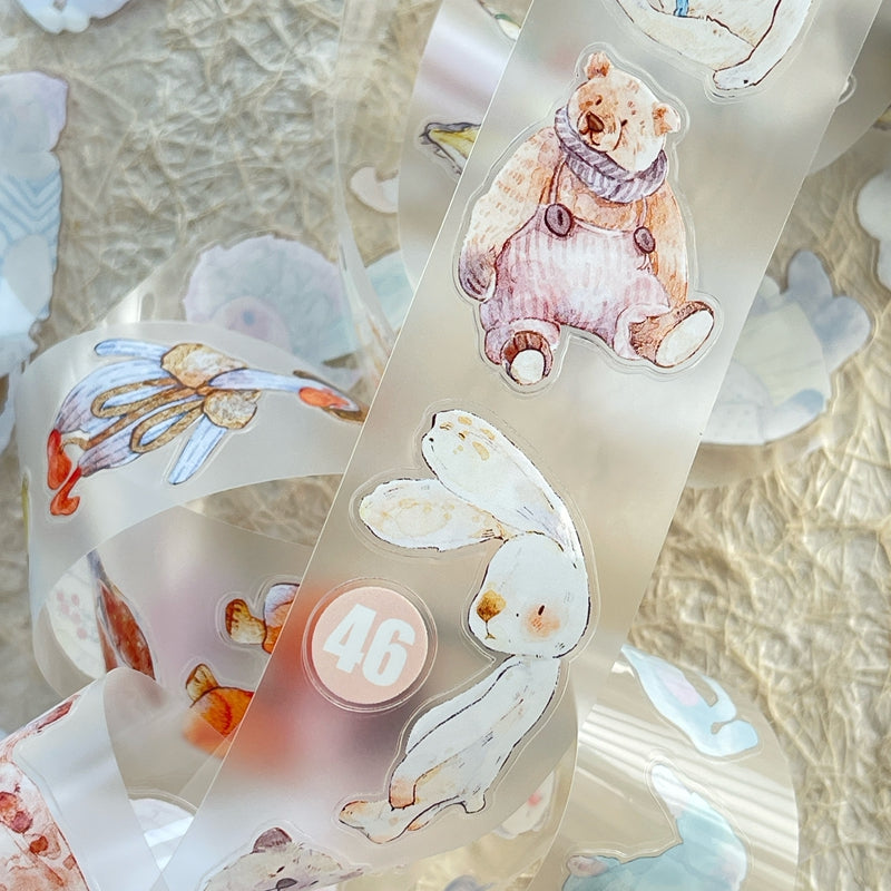 4cm*333cm Cute doll Die Cutting Washi/PET/Fog PET Tape for journaling, scrapbooking and collage
