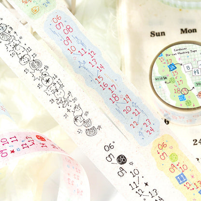 Tea Bag Little Bird Diary Series Die Cutting Washi Tape featuring tea, and bird designs for journaling, scrapbooking and collage