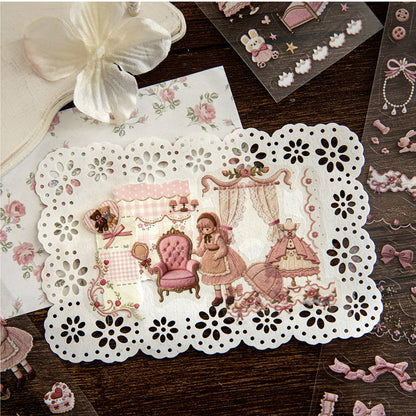 Embroidery Book Series Die Cutting PET Tape featuring book designs for journaling, scrapbooking and collage
