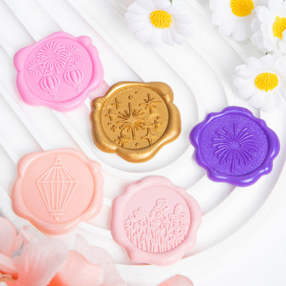 Relief flower bed Wax Seal Sticker