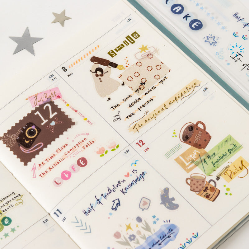 Whispers of life series Die Cutting PET Tape for journaling, scrapbooking and collage