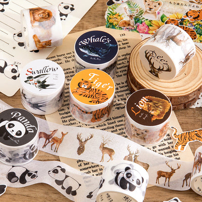 Mysterious Animal Series Washi Tape featuring animal designs for journaling, scrapbooking and collage
