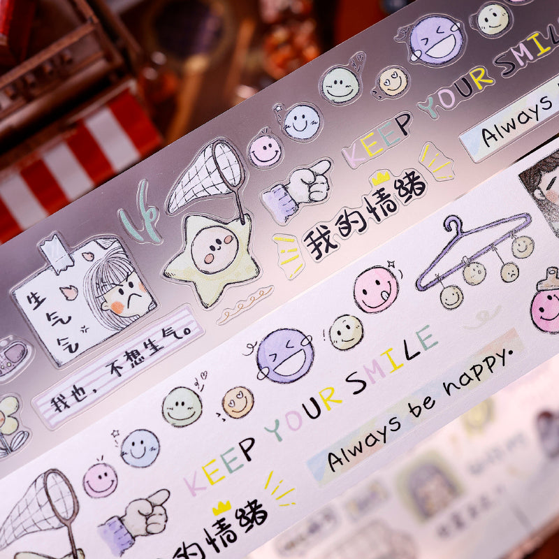 5cm*100cm Minor Emotions Die Cutting Washi/Fog PET Tape