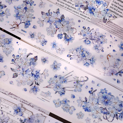 6.5cm*125cm Cherry Blossom Rain Die Cutting Washi/PET/Shell Light Washi/PET Tape