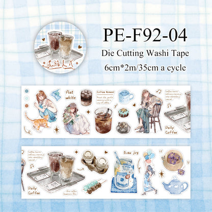 Coffee Daily Series Die Cutting Washi Tape