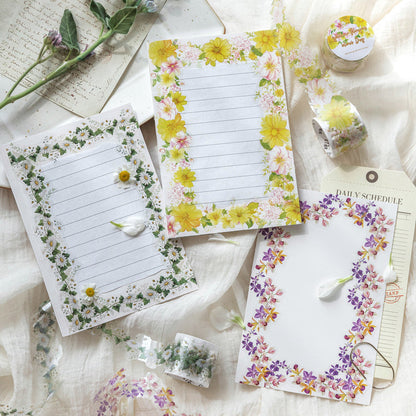 Floral Spread Series PET Tape featuring floral designs for journaling, scrapbooking and collage