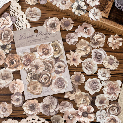 Flower Cutting Old Treasures Series Sticker featuring old, and flower designs for journaling, scrapbooking and collage