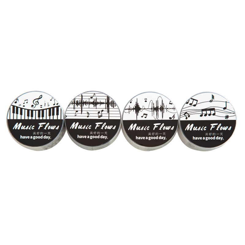 The Music Flow Series Laser Silver PET Tape featuring silver, and music designs for journaling, scrapbooking and collage