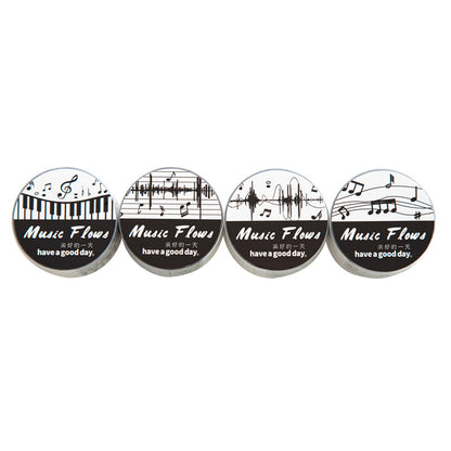 The Music Flow Series Laser Silver PET Tape featuring silver, and music designs for journaling, scrapbooking and collage