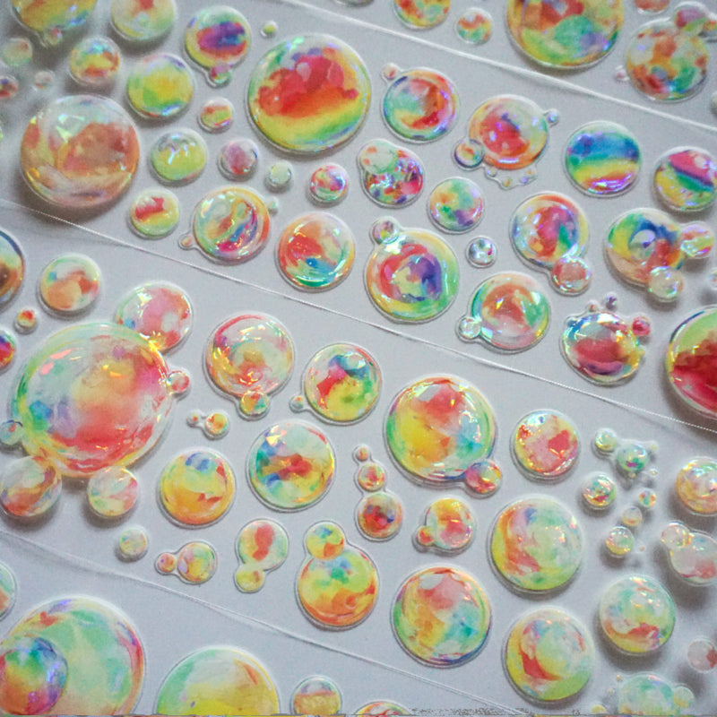 Whole Roll 6cm*5m Colorful Bubbles Die Cutting Shell Light PET Tape