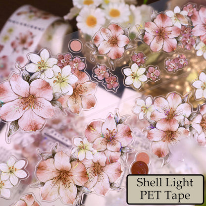 Pink Mist Flower Die-Cutting Washi Tape - Sample 100cm