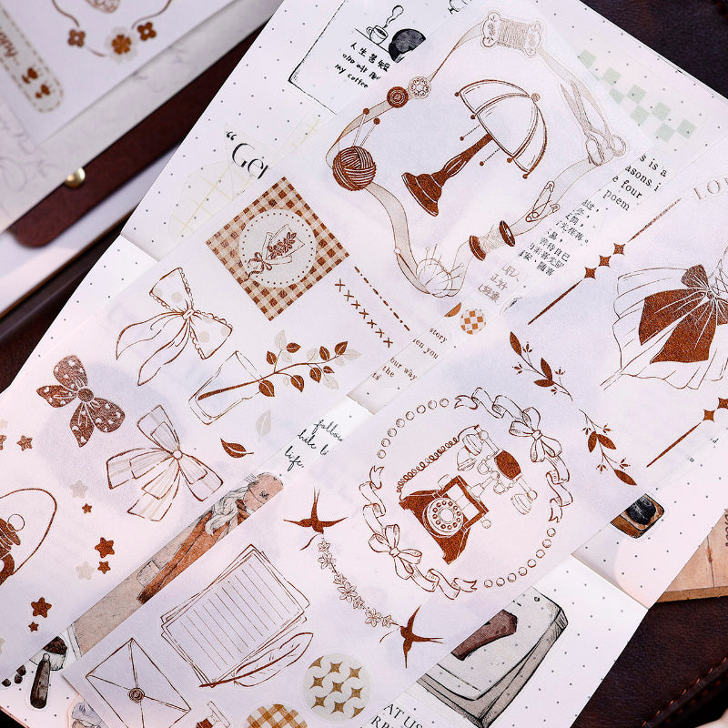 5cm*100cm Caramel Collection Die Cutting Washi/Fog PET Tape for journaling, scrapbooking and collage