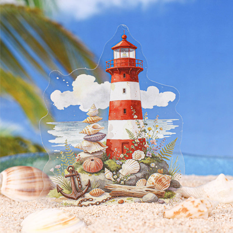 Lighthouse Series Sticker featuring house, and light designs for journaling, scrapbooking and collage