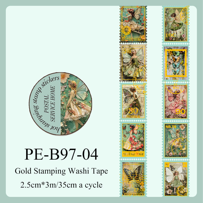 Postal Home Series Gold Stamping Washi Tape