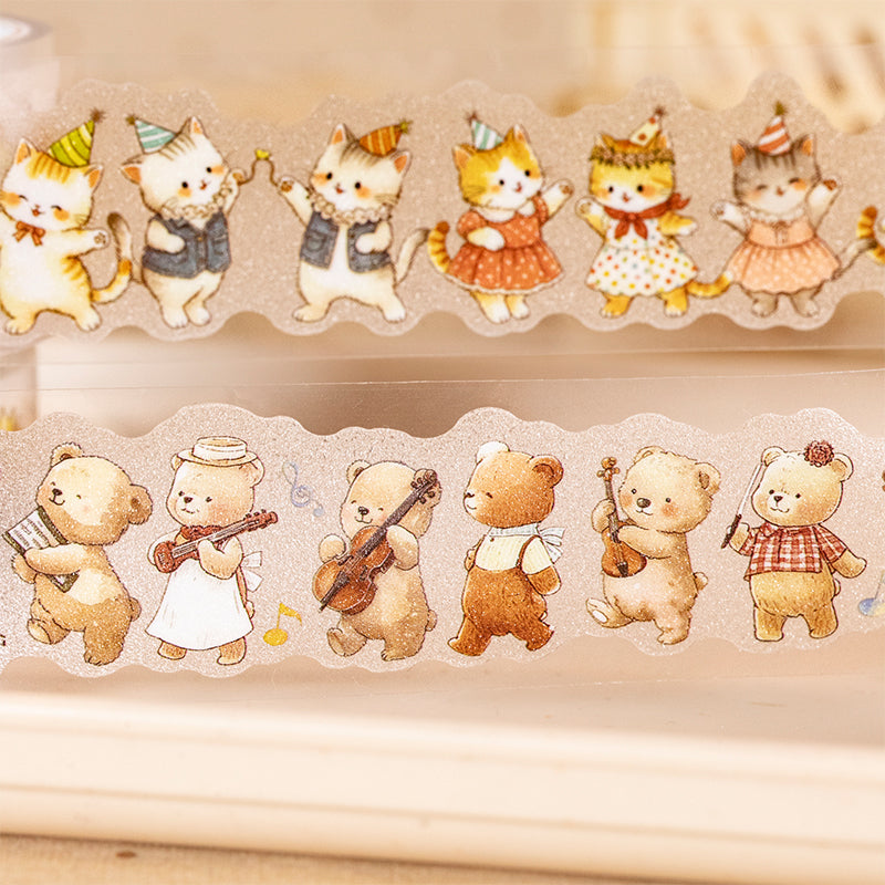 Little Hand in Big Hand Series Die Cutting Flash Sand PET Tape for journaling, scrapbooking and collage