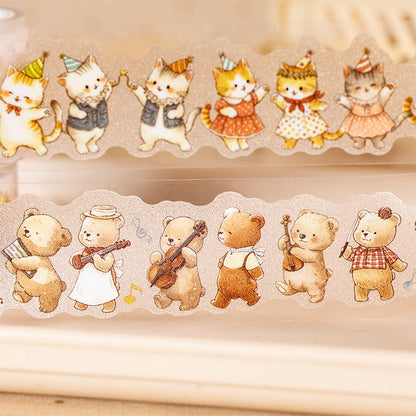 Little Hand in Big Hand Series Die Cutting Flash Sand PET Tape for journaling, scrapbooking and collage