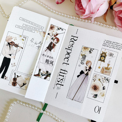 Whole Roll 6cm*5m Ink Fragrance Flower Die Cutting Washi/PET/Shell Light PET Tape featuring flower, and light designs for journaling, scrapbooking and collage