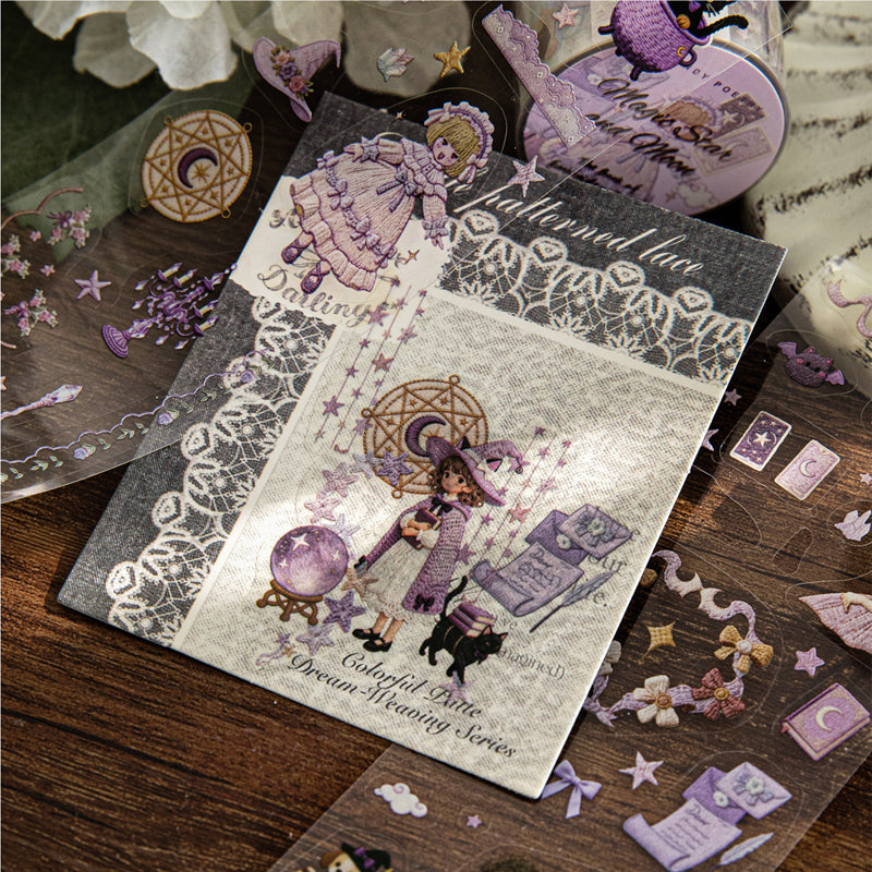 Embroidery Book Series Die Cutting PET Tape featuring book designs for journaling, scrapbooking and collage