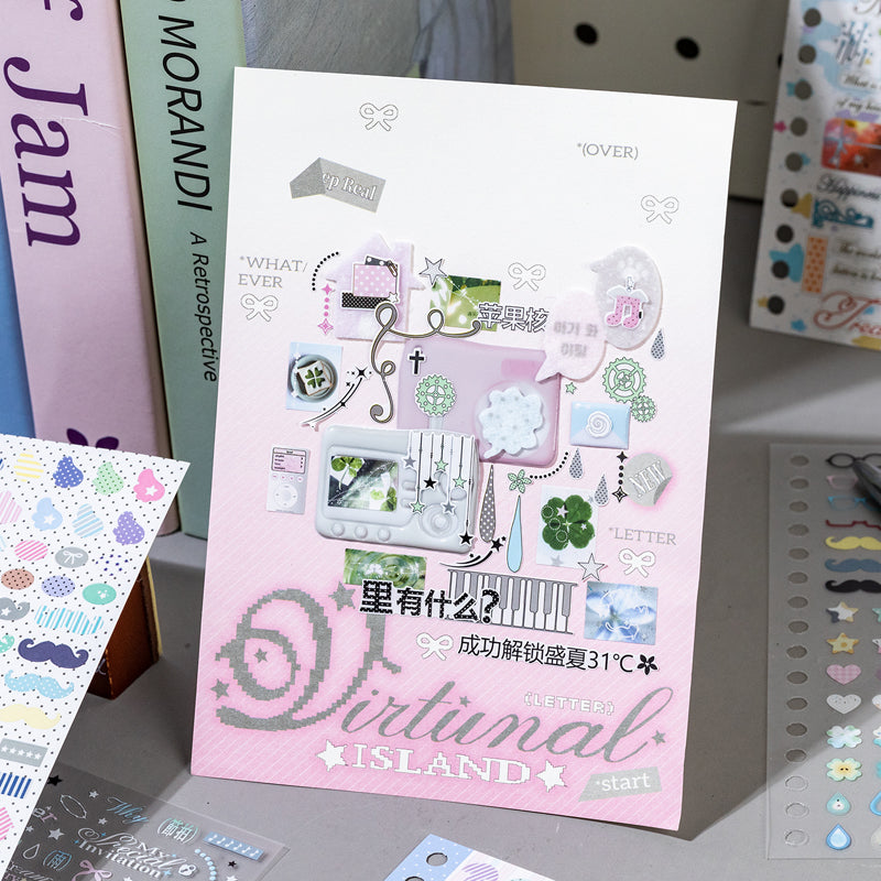 Dream Island Sequel Series Sticker Book featuring dream, book, and island designs for journaling, scrapbooking and collage