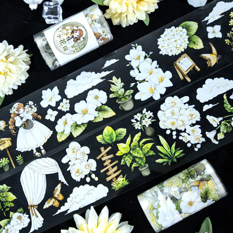 Small Garden Die Cutting Washi/Shell Light PET Tape featuring garden, and light designs for journaling, scrapbooking and collage