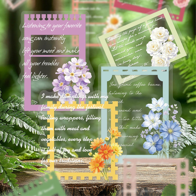 Flower Lane Post Series Sticker featuring flower, and post designs for journaling, scrapbooking and collage