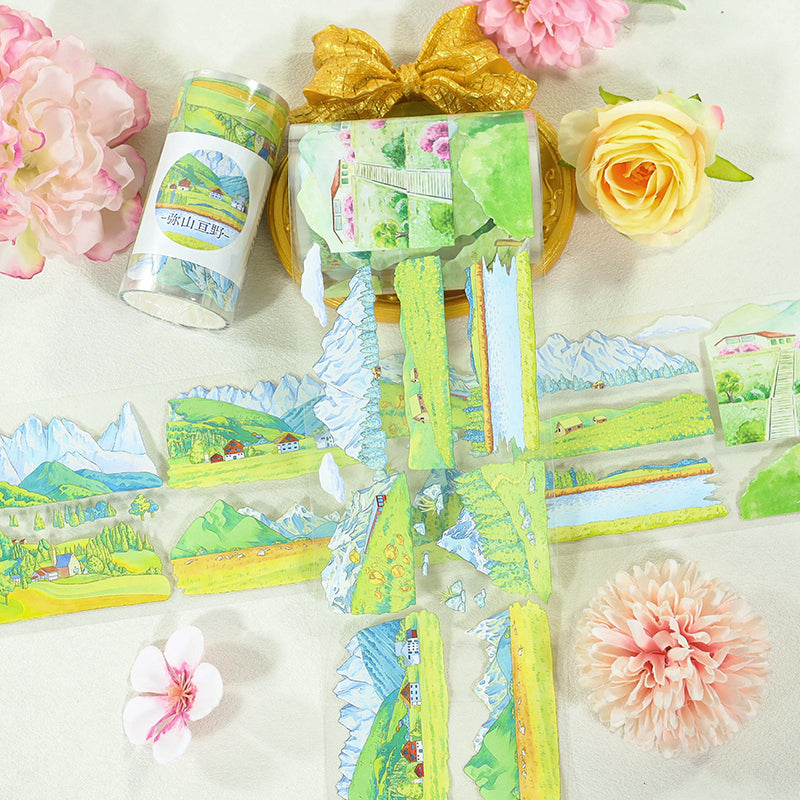 Mountains Stretch PET Tape for journaling, scrapbooking and collage