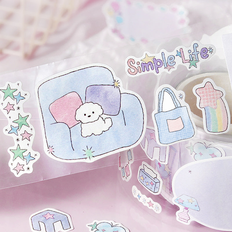 Star Sweet Dream House Series Die Cutting Writing Paper Tape featuring sweet, dream, and house designs for journaling, scrapbooking and collage