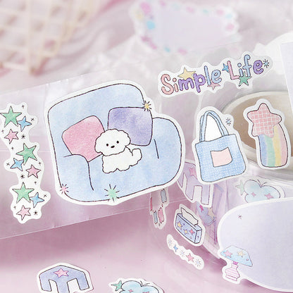Star Sweet Dream House Series Die Cutting Writing Paper Tape featuring sweet, dream, and house designs for journaling, scrapbooking and collage