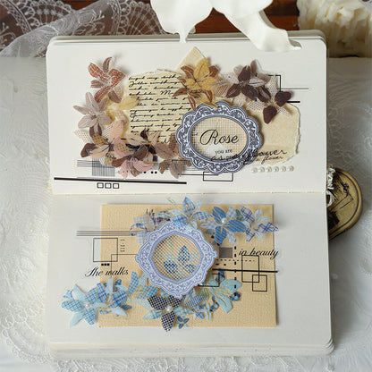 Star Flower Lily Series Die Cutting PET Tape featuring flower, and star designs for journaling, scrapbooking and collage