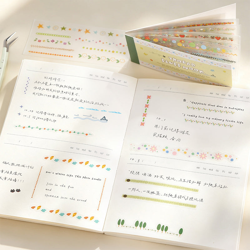 Line Flannel Shop Series Sticker Book featuring book, and shop designs for journaling, scrapbooking and collage