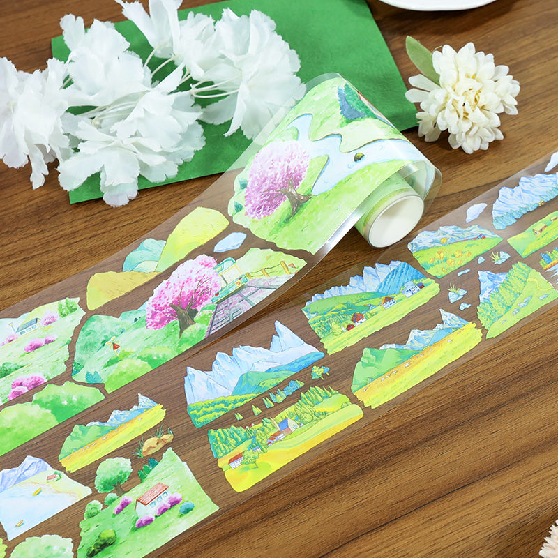 Mountains Stretch PET Tape for journaling, scrapbooking and collage