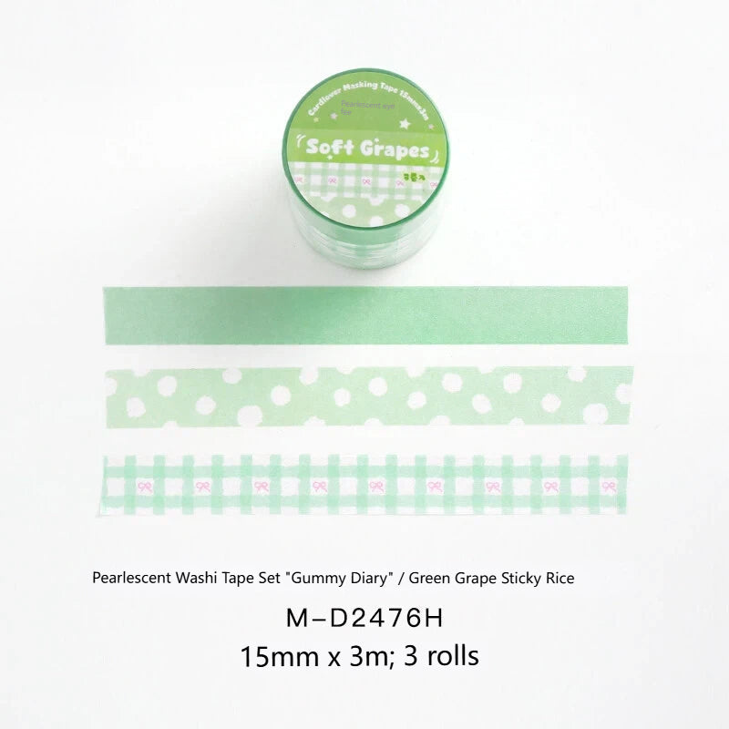 Soft Candy Diary Series Pearly Lustre Washi Tape Set