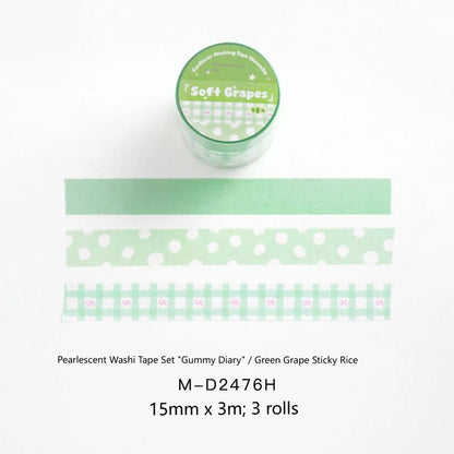 Soft Candy Diary Series Pearly Lustre Washi Tape Set