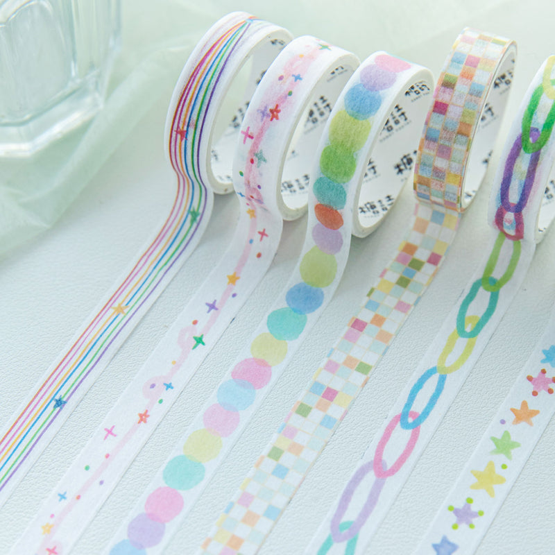 Colorful Candy Notes Series Washi Tape featuring color designs for journaling, scrapbooking and collage