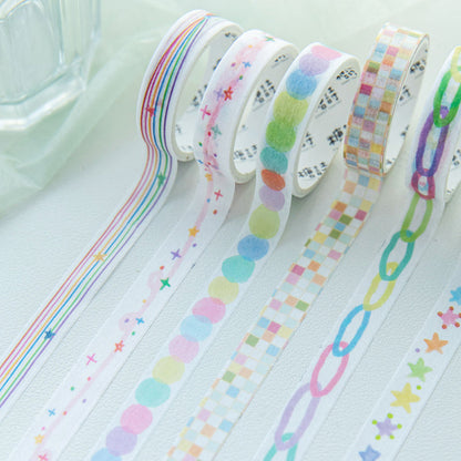 Colorful Candy Notes Series Washi Tape featuring color designs for journaling, scrapbooking and collage